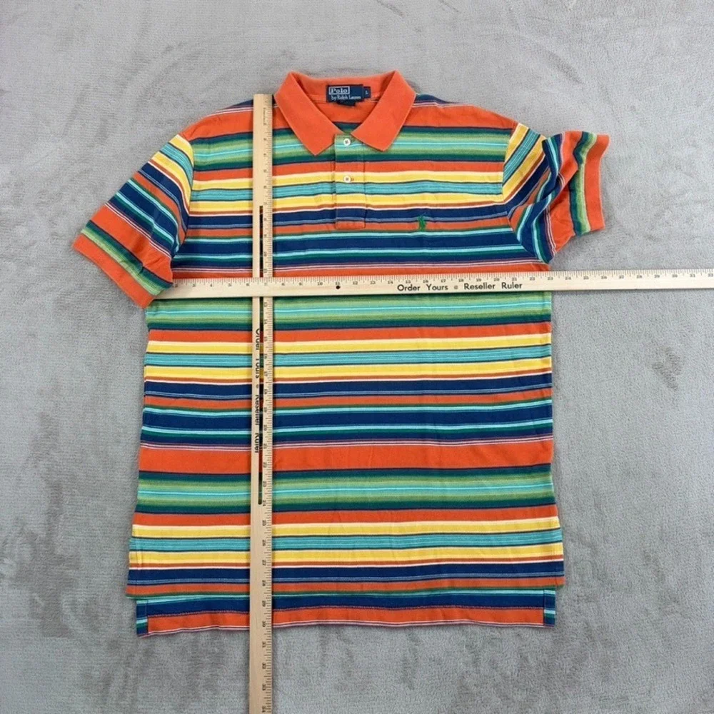 Vintage Polo Ralph Lauren Western Serape Blanket Striped Polo Shirt Men Large